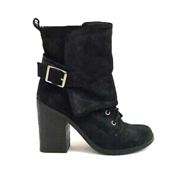 Fergie Shoes - FERGIE Major Moto Boots Black Suede 8